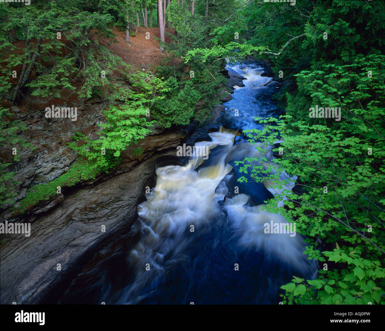 Presque Isle River Michigan USA, by Gary A Nelson/Dembinsky Photo Assoc Stock Photo