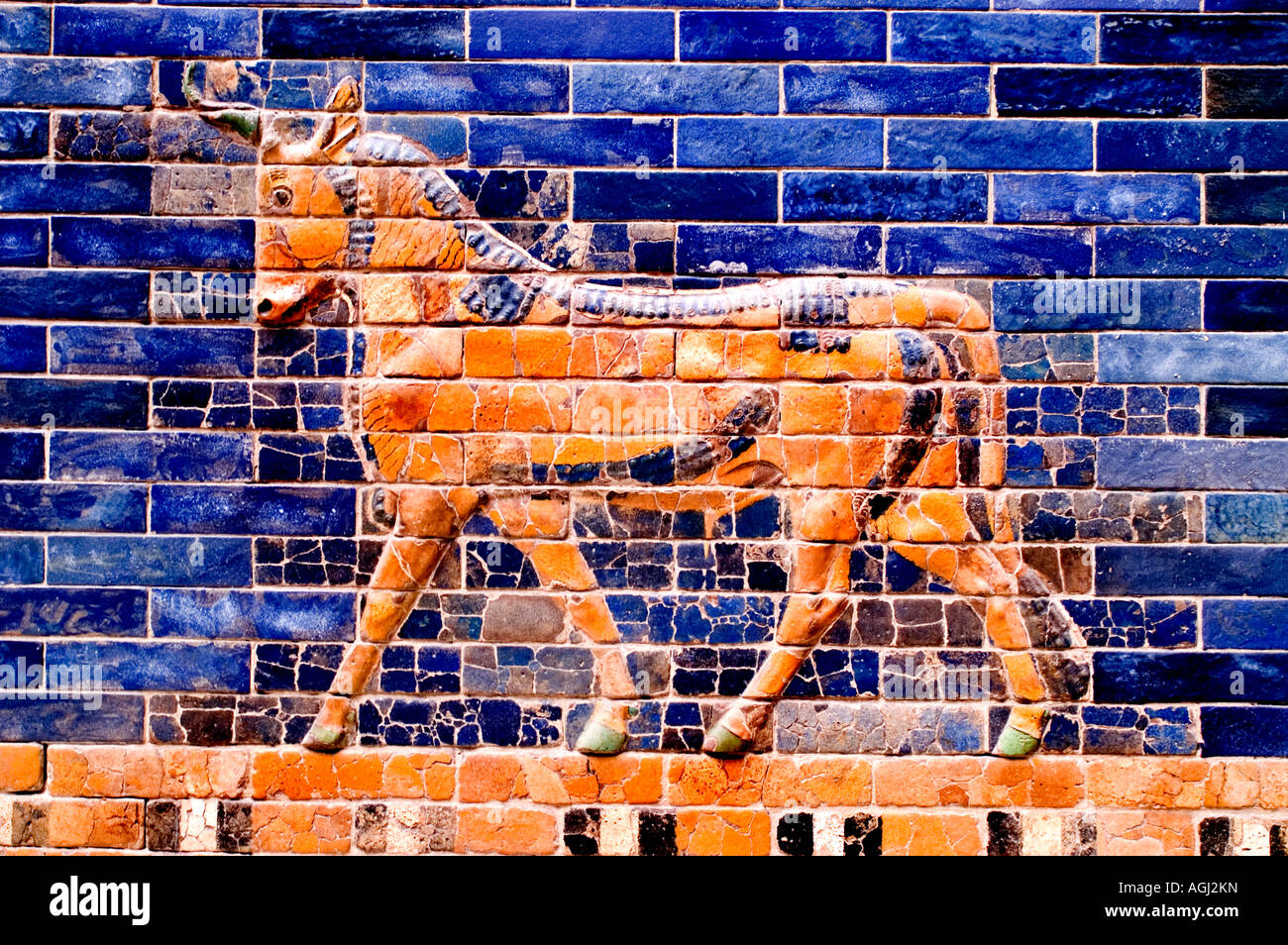 Ishtar Gate 580 BC (Neo Babylonian Empire) Babylon, 6th century B.C Iraq ( King Nebuchadnezzar II. Mesopotamia 2300 BC -141 BC ) Pergamon Museum, Stock Photo