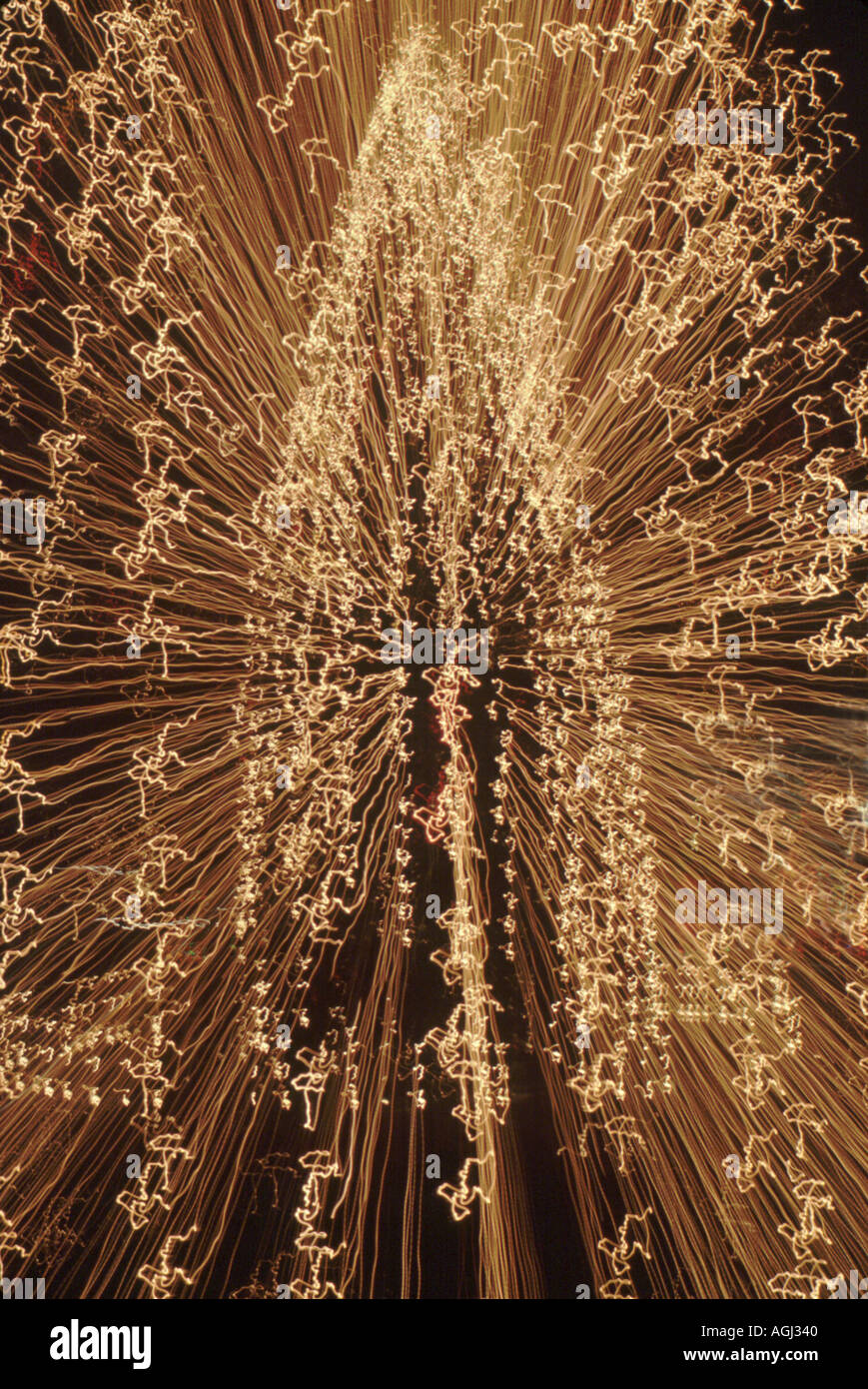 Christmas tree lights abstract Stock Photo