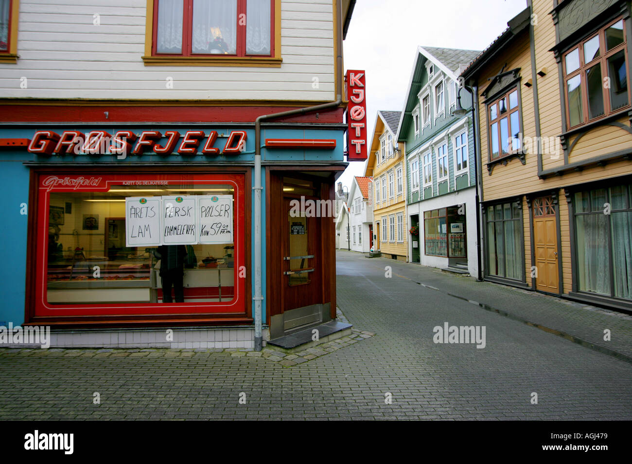 Shopping street Egersund Stock Photo