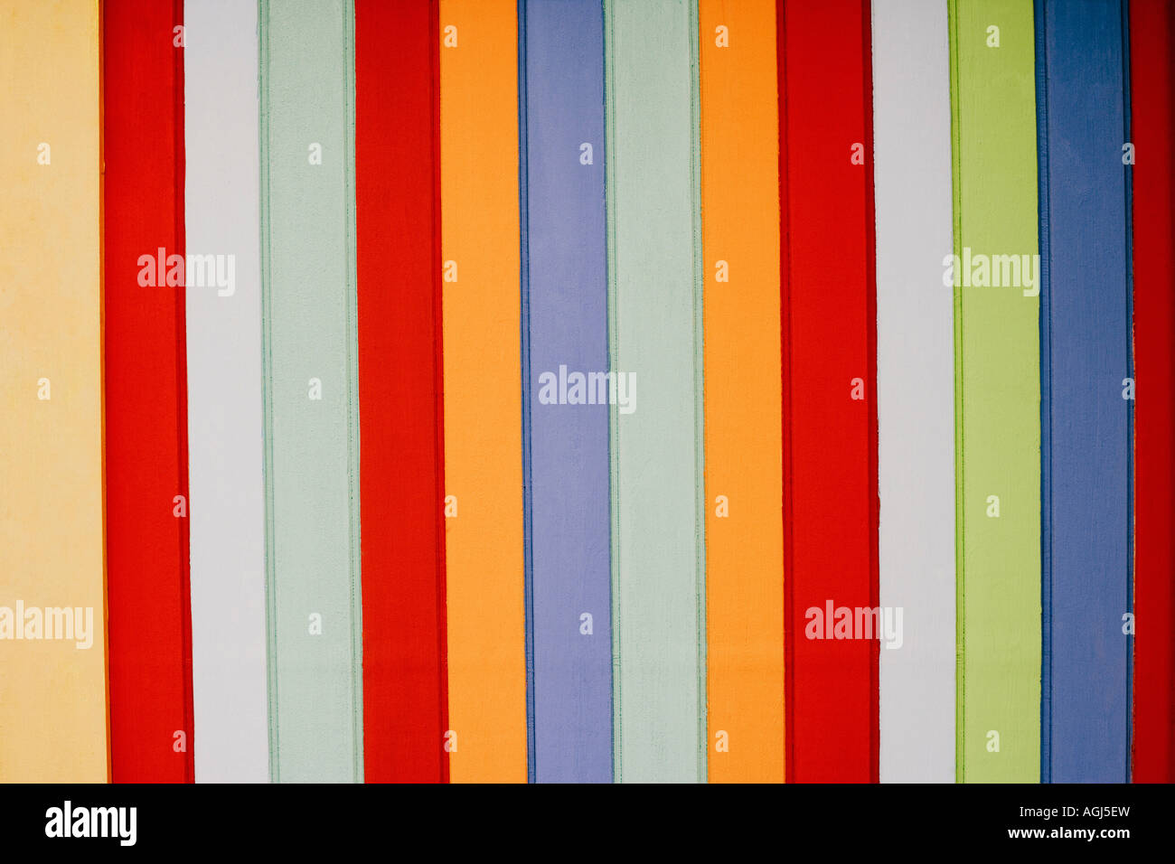 Close-up of multi-colored wooden paneling Stock Photo