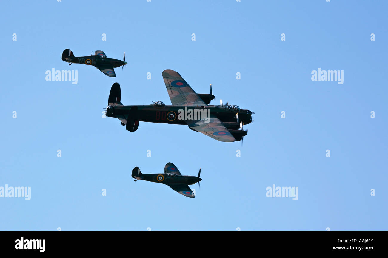 Battle of Britain Memorial Flight in the skies over Shoreham airshow, Shoreham Airport, West Sussex, England, UK Stock Photo