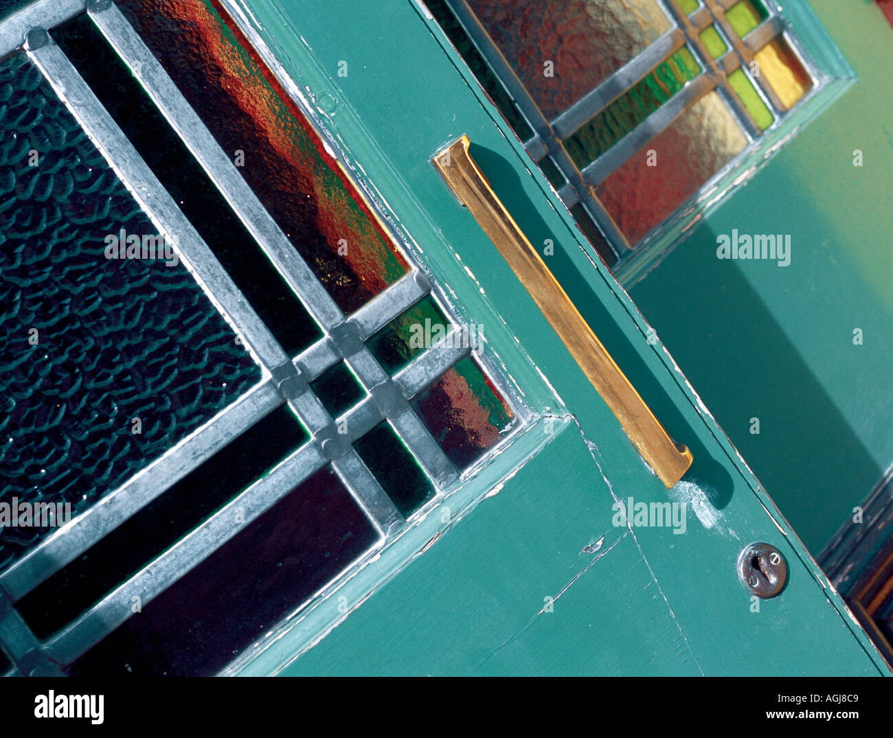 pub green doors open ajar Stock Photo Alamy