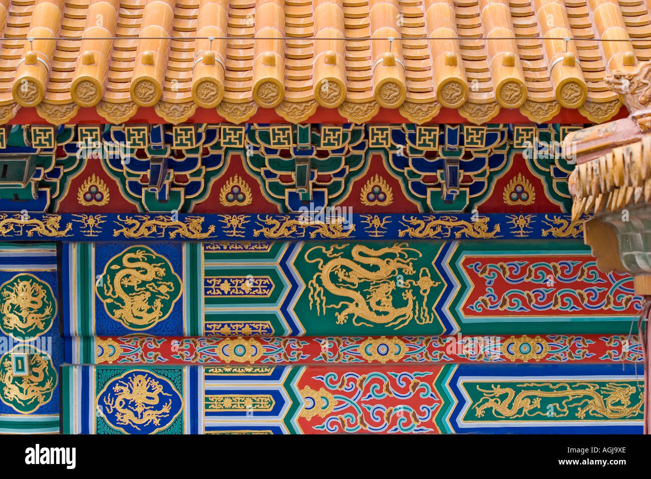 asia china peking beijing forbidden city emperor palace wall decoration Stock Photo