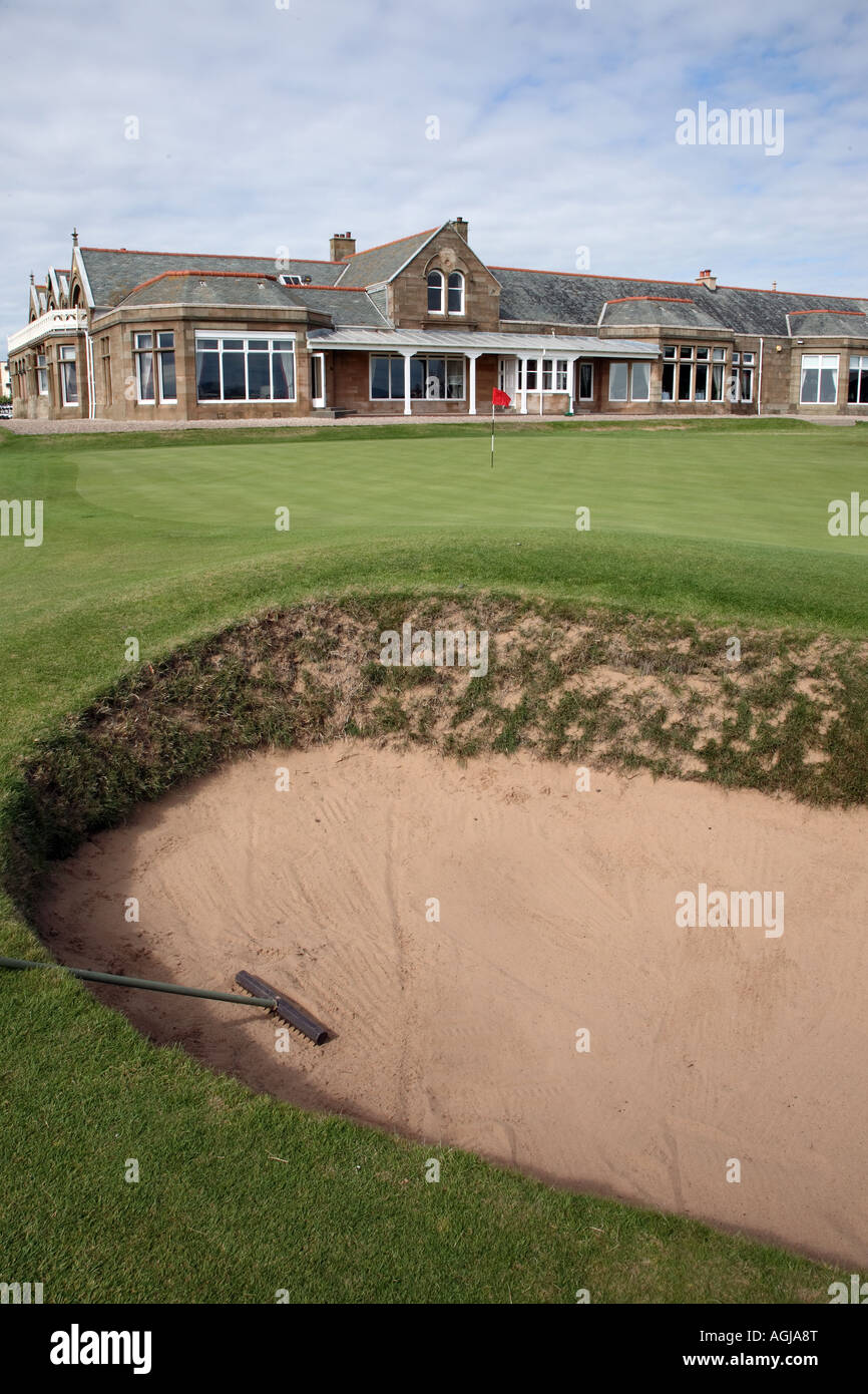 18th green and clubhouse of Royal Troon Golf Club Troon Ayrshire The 18th green and clubhouse of Royal Troon Golf Club Troon Ayrshire The