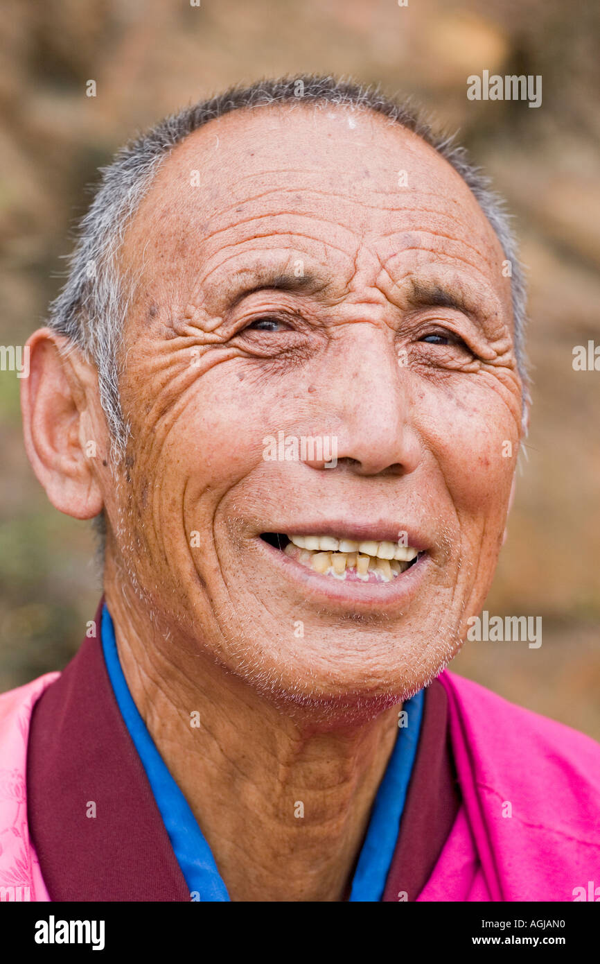 asia china kloster labrang portrait of a buddhism monk Stock Photo