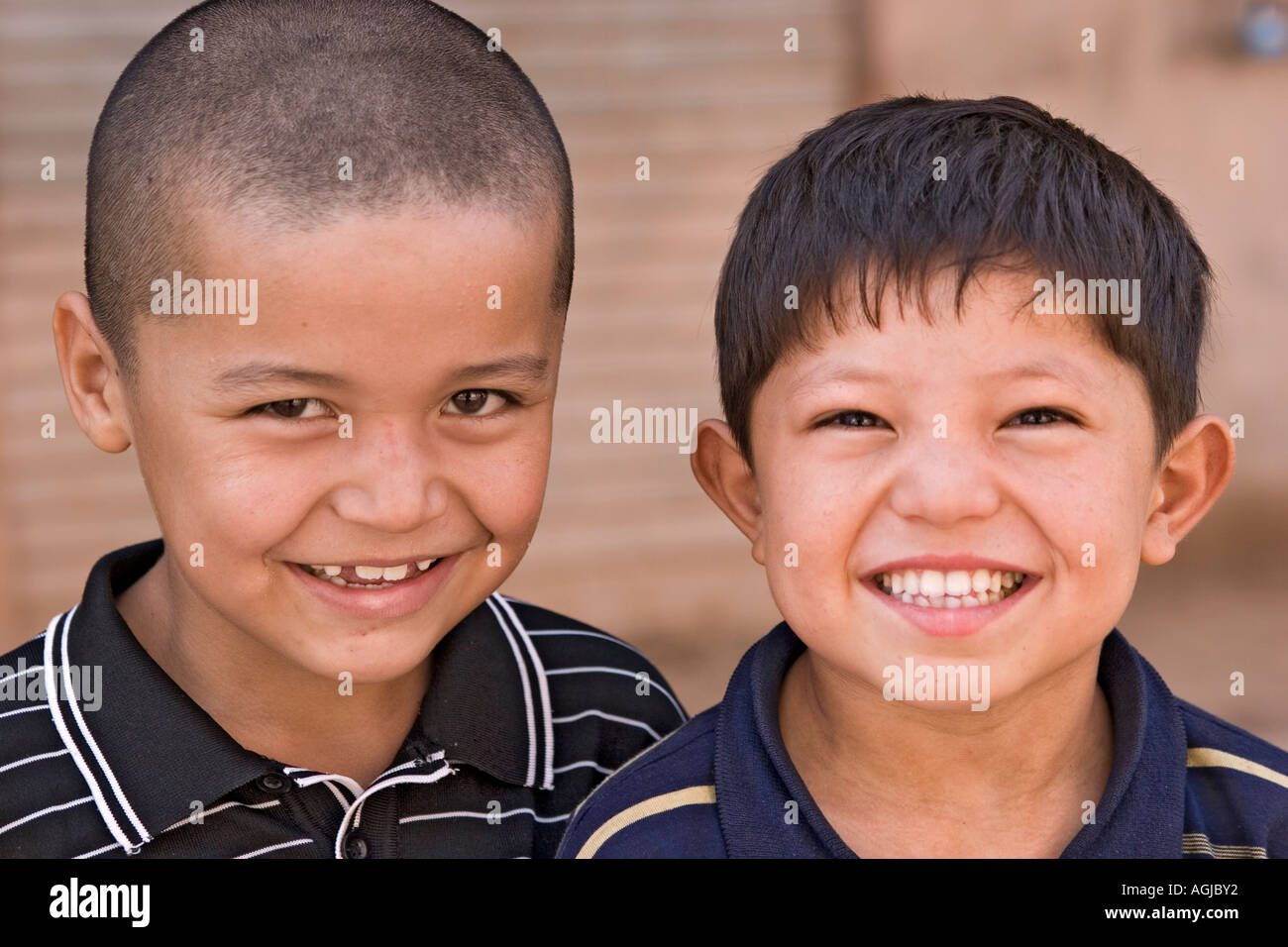 asia china two joungboys in kashgar at silkroad Stock Photo