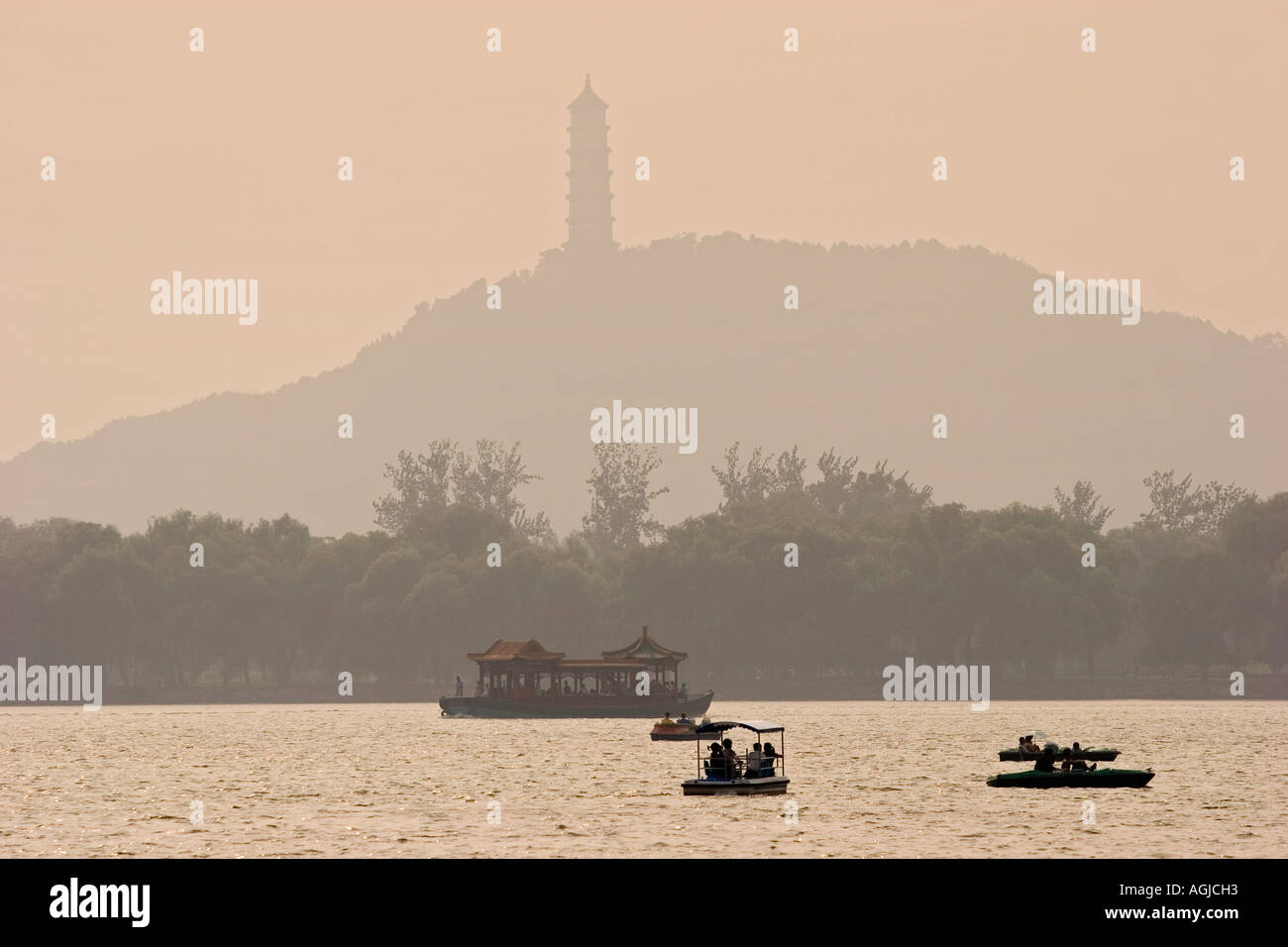 asia china view on the kunming lake located in summer palace in peking Stock Photo