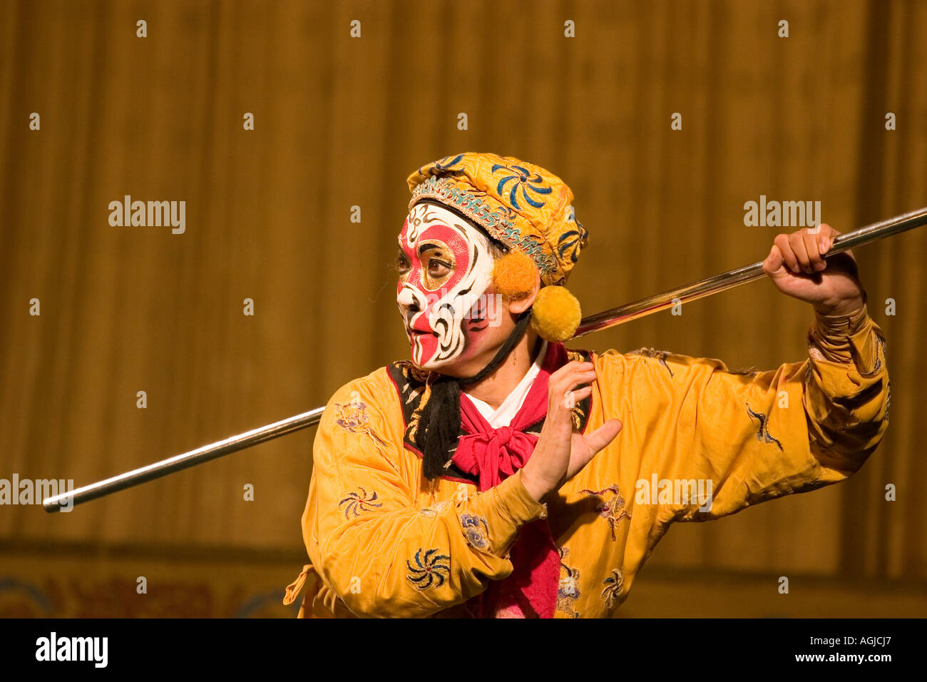asia china artists of the beijing opera on stage Stock Photo
