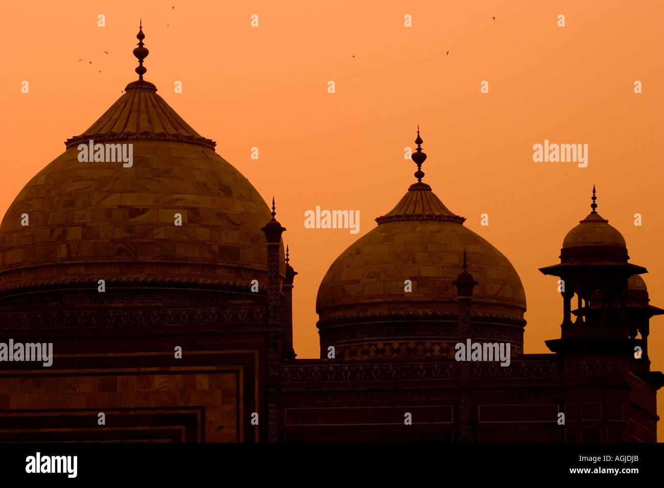asia india details of the taj mahal mosques during sunset Stock Photo