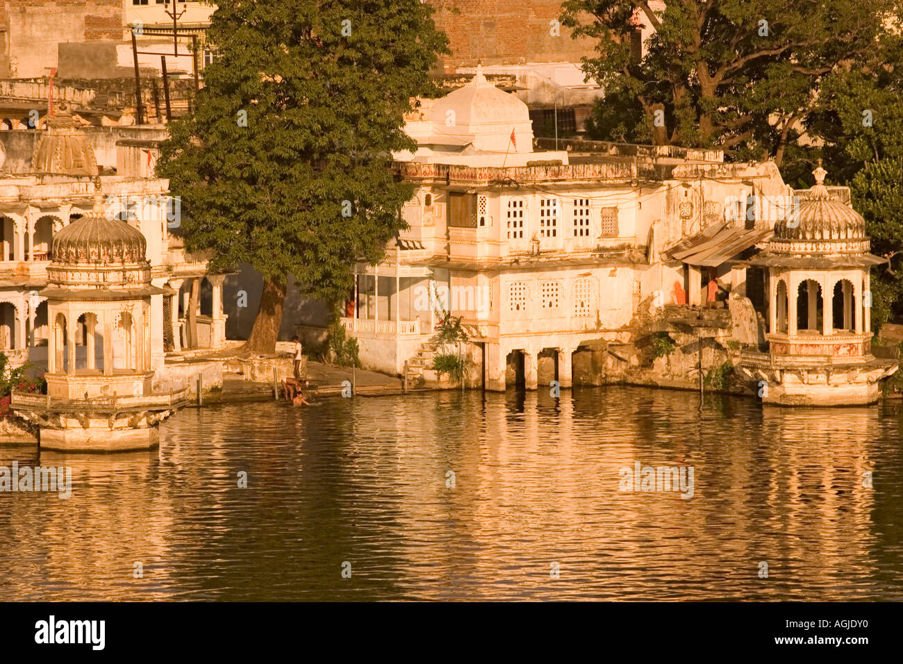 india view on a bath ghat in udaipur rajasthan Stock Photo
