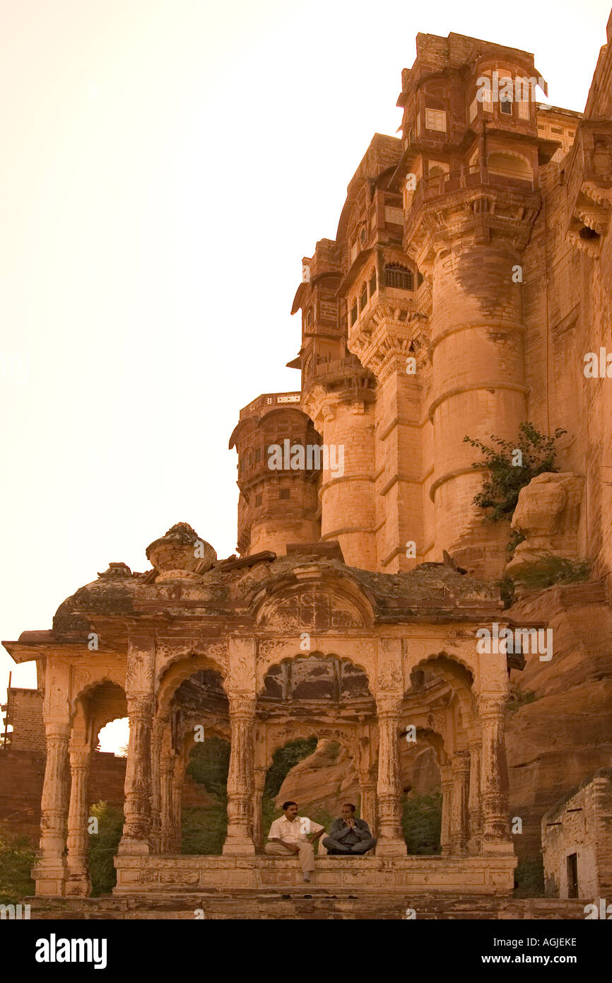 india facades of the meherangarh fortress in jodhpur rajasthan Stock Photo