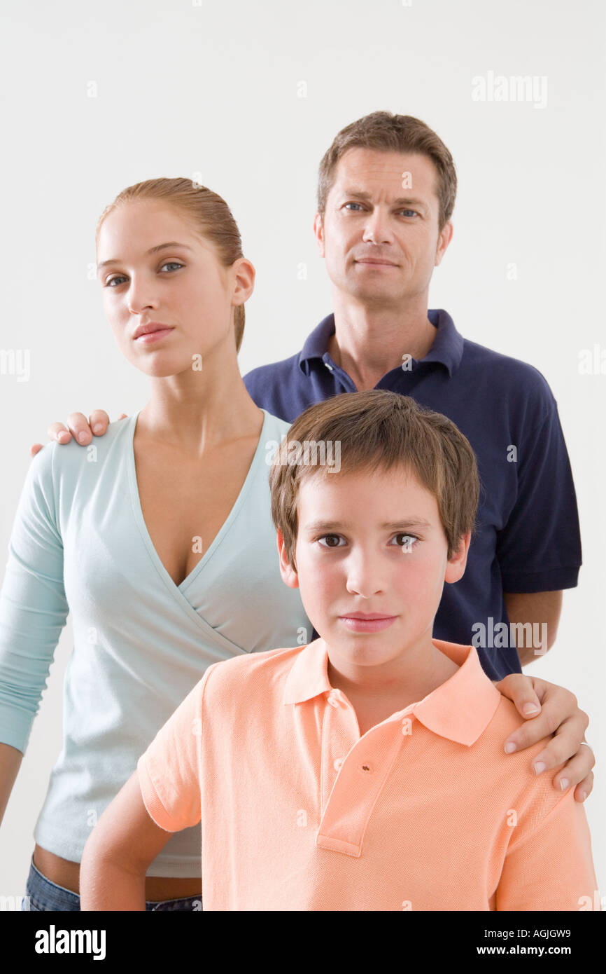 Father with daughter and son Stock Photo Alamy