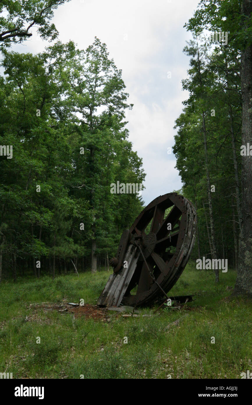 Lumber Mill Manistee old wheel woodworking historical "Big Wheel in the fores Michigan USA