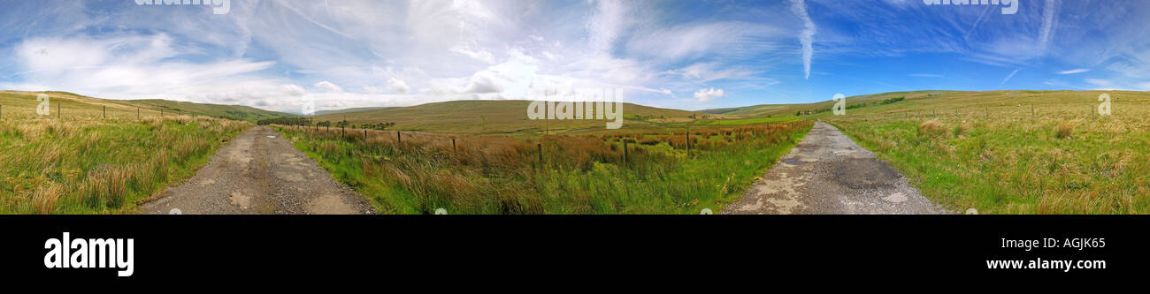 360 degree panoramic view of the Yorkshire Dales Stock Photo