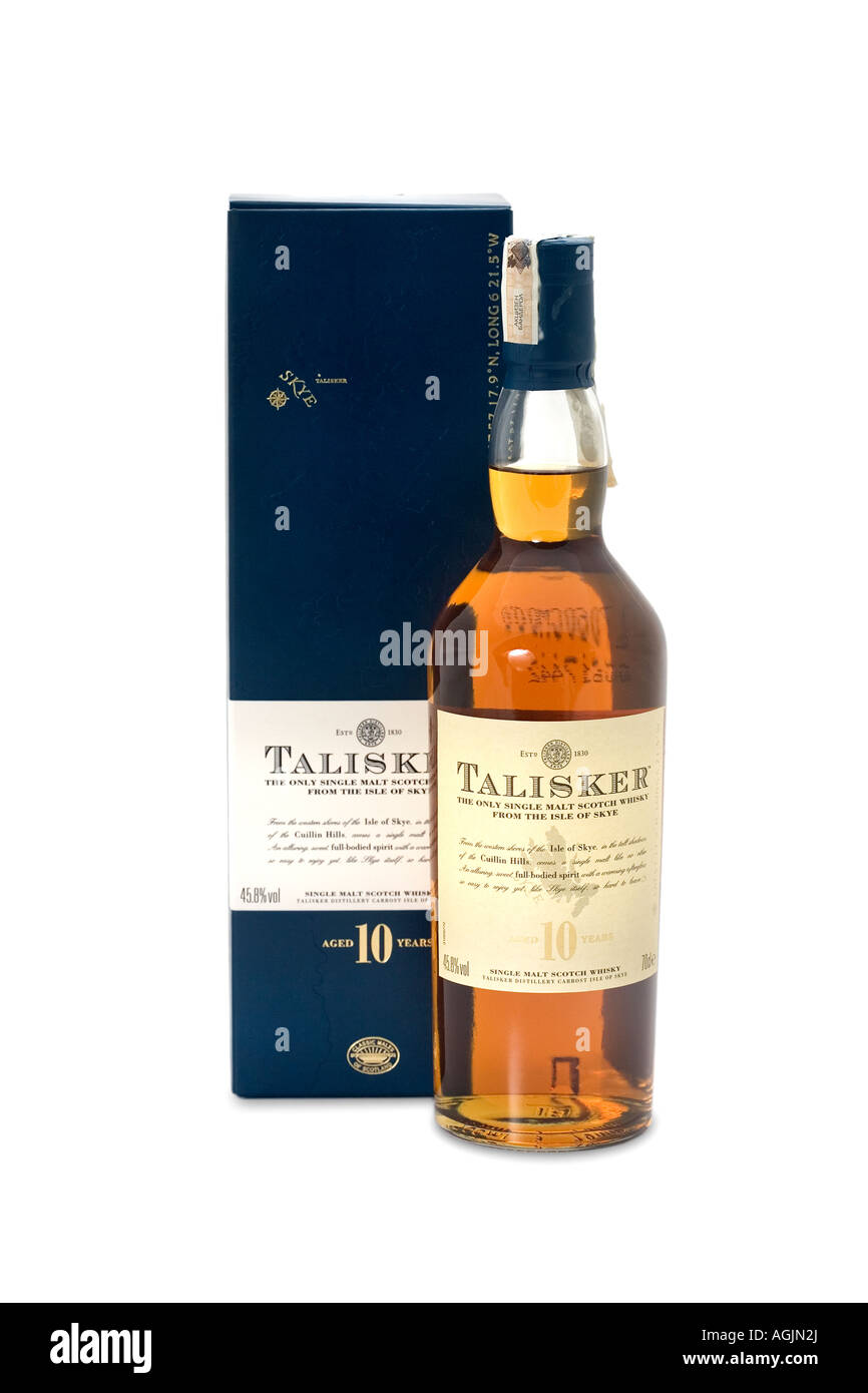 Talisker scotch whisky whiskey bottle alcohol Stock Photo