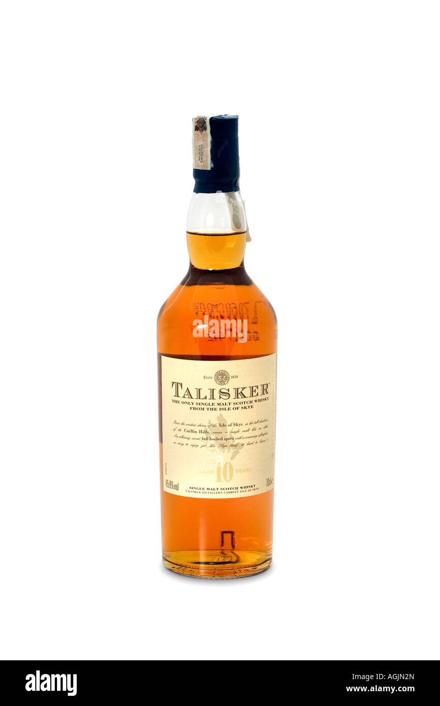 Talisker scotch whisky whiskey bottle alcohol Stock Photo