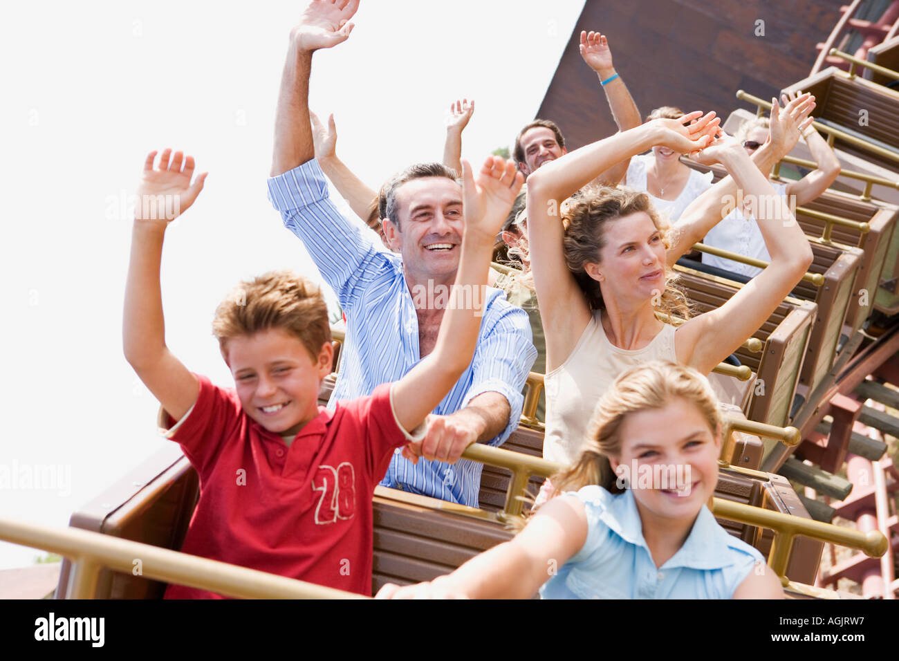 Family On A Rollercoaster Stock Photo Alamy