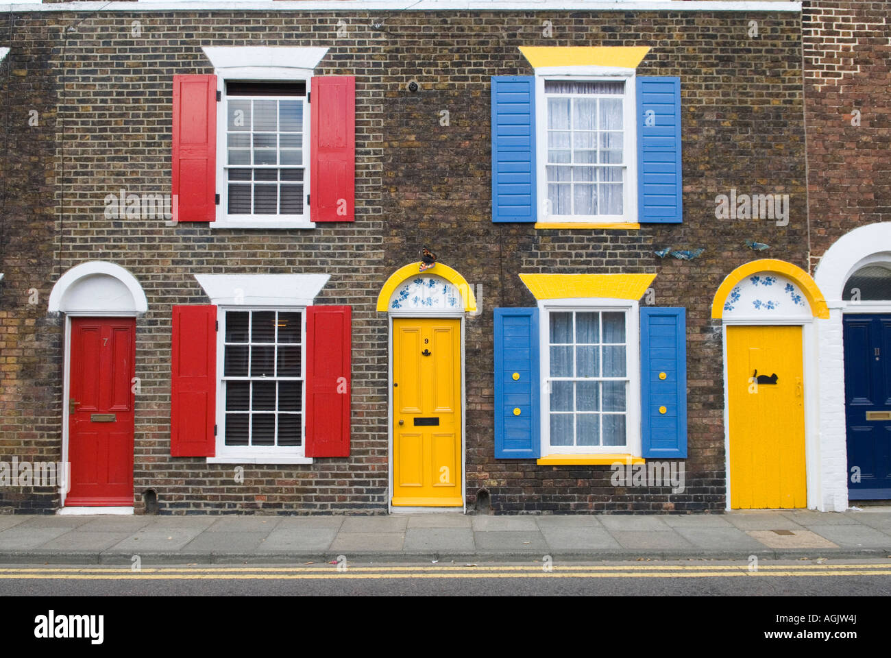 terrace houses colourful individual different exterior style