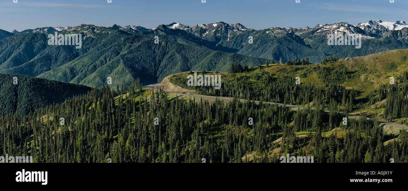 Hurricane Ridge Road and the Bailey Range in Washington State's Olympic ...
