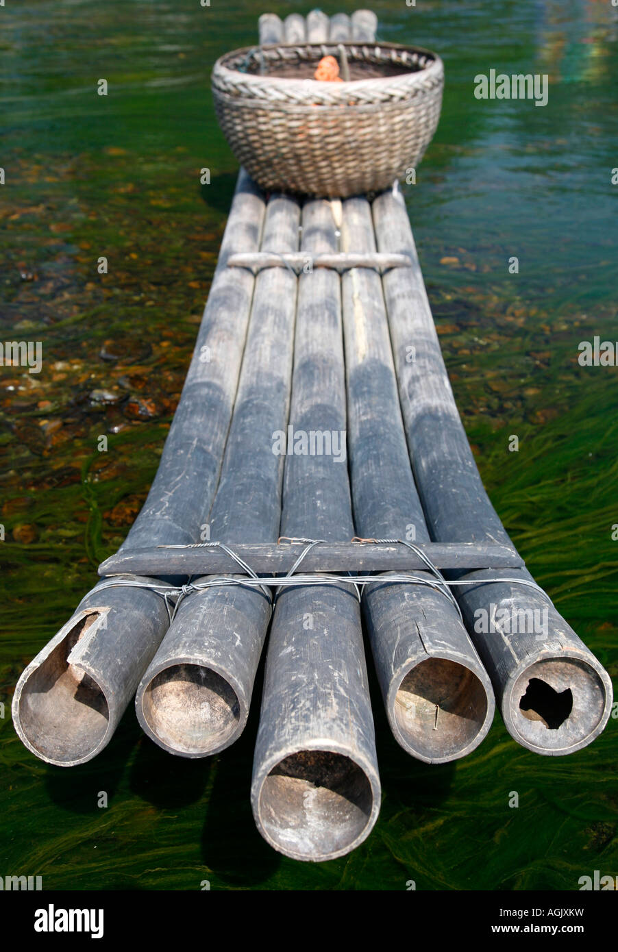 Chinese Bamboo Raft Stock Photo - Alamy