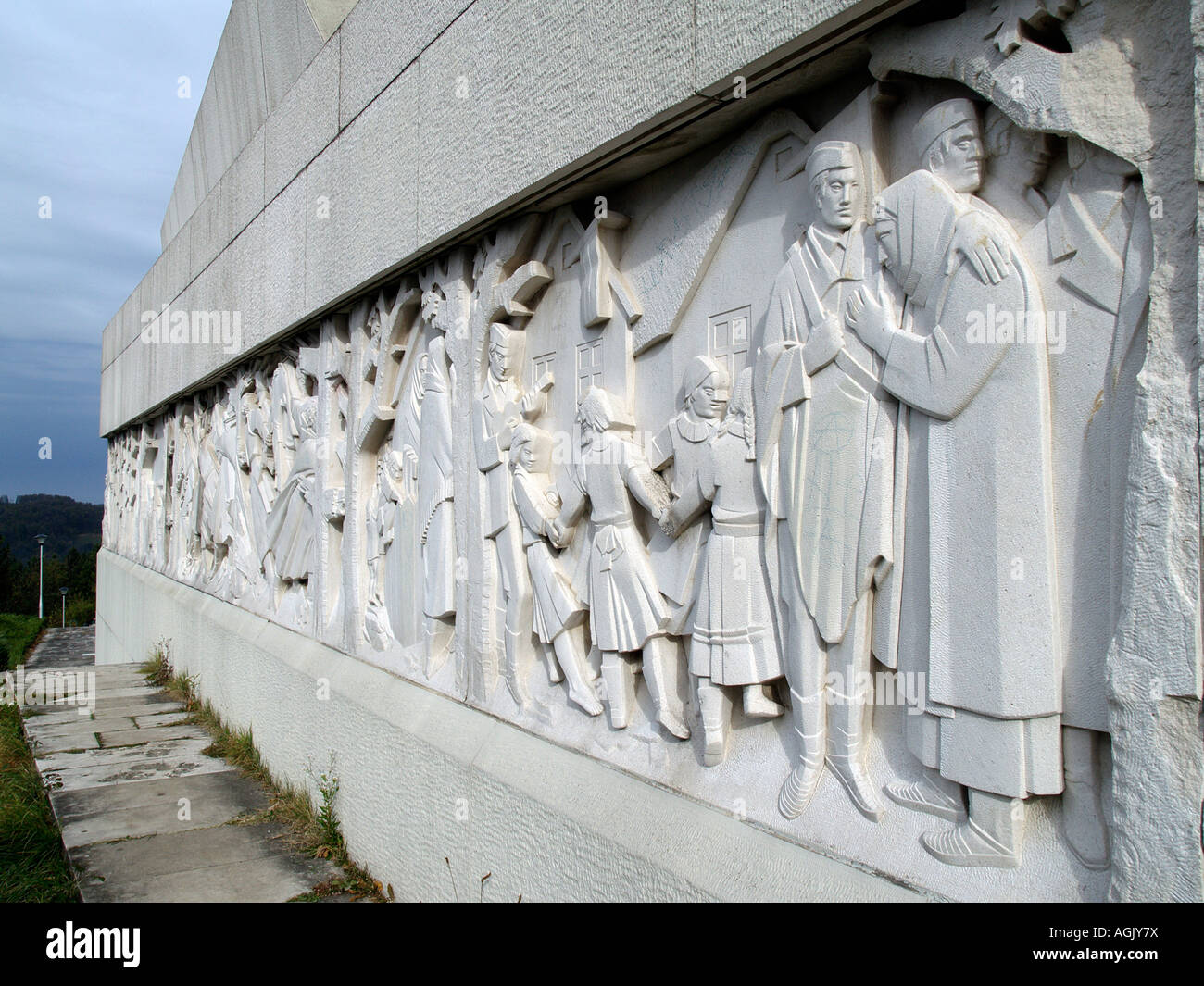 Banj Brdo a partisan WW2 Memorial above the city Banja Luka is the second biggest town in Bosnia and Herzegovina Stock Photo
