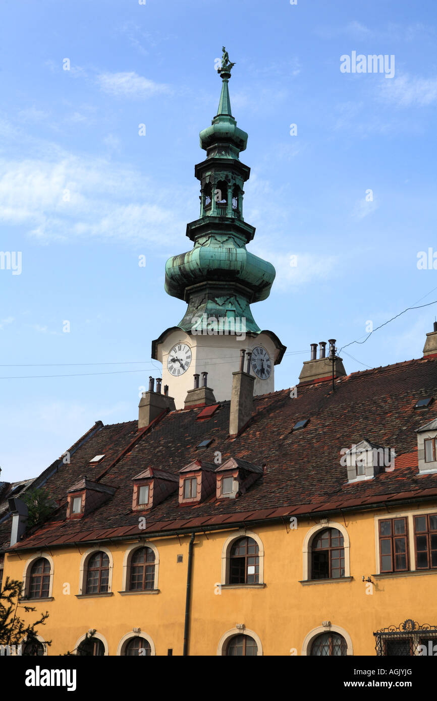 The tower of St. Michael's gate, Old town, Bratislava, Slovakia. Stock Photo