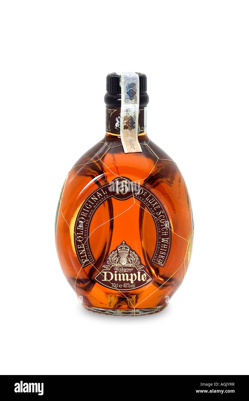Dimple scotch whisky whiskey bottle alcohol Stock Photo