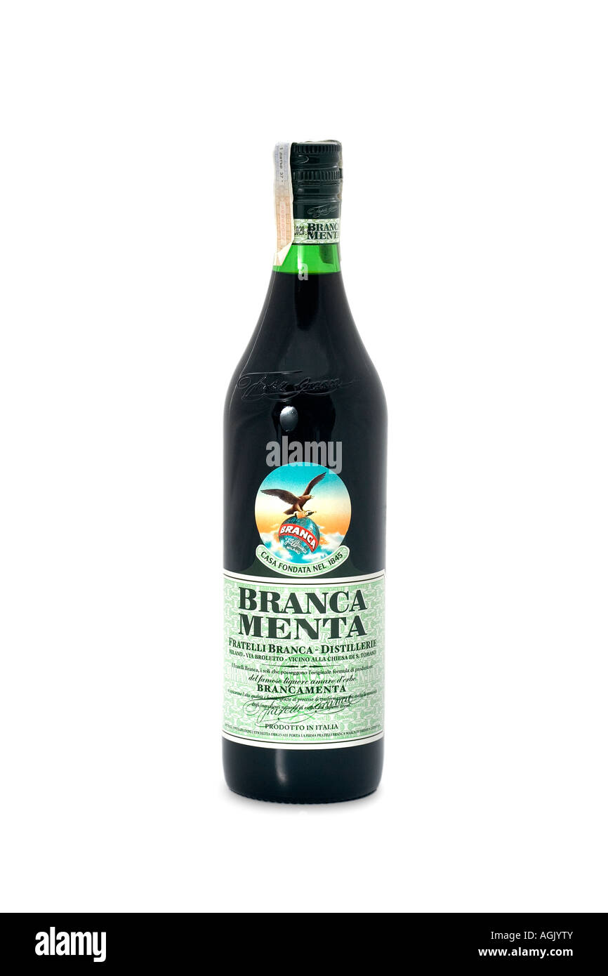 Branca menta bottle alcohol Stock Photo - Alamy