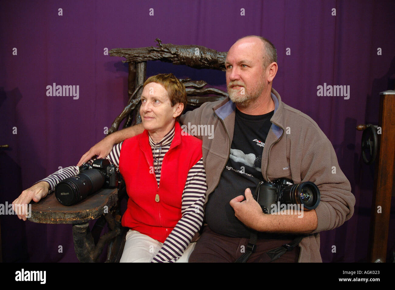 Margo and I nervously pose for a photographer in his studio dsc 0164 Stock Photo