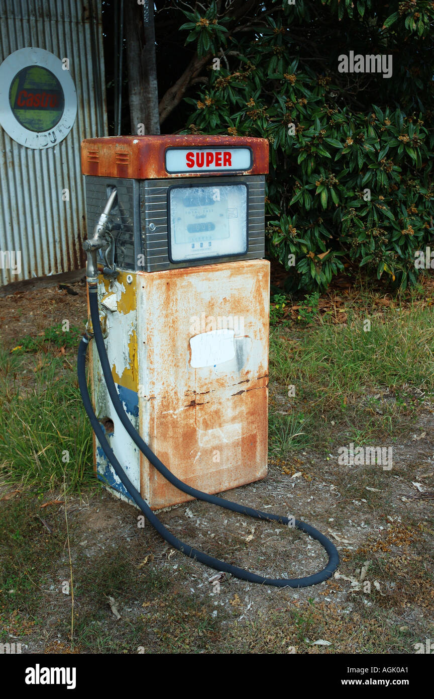 super lead leaded fuel gas pump in deserted petrol station dsc 0008