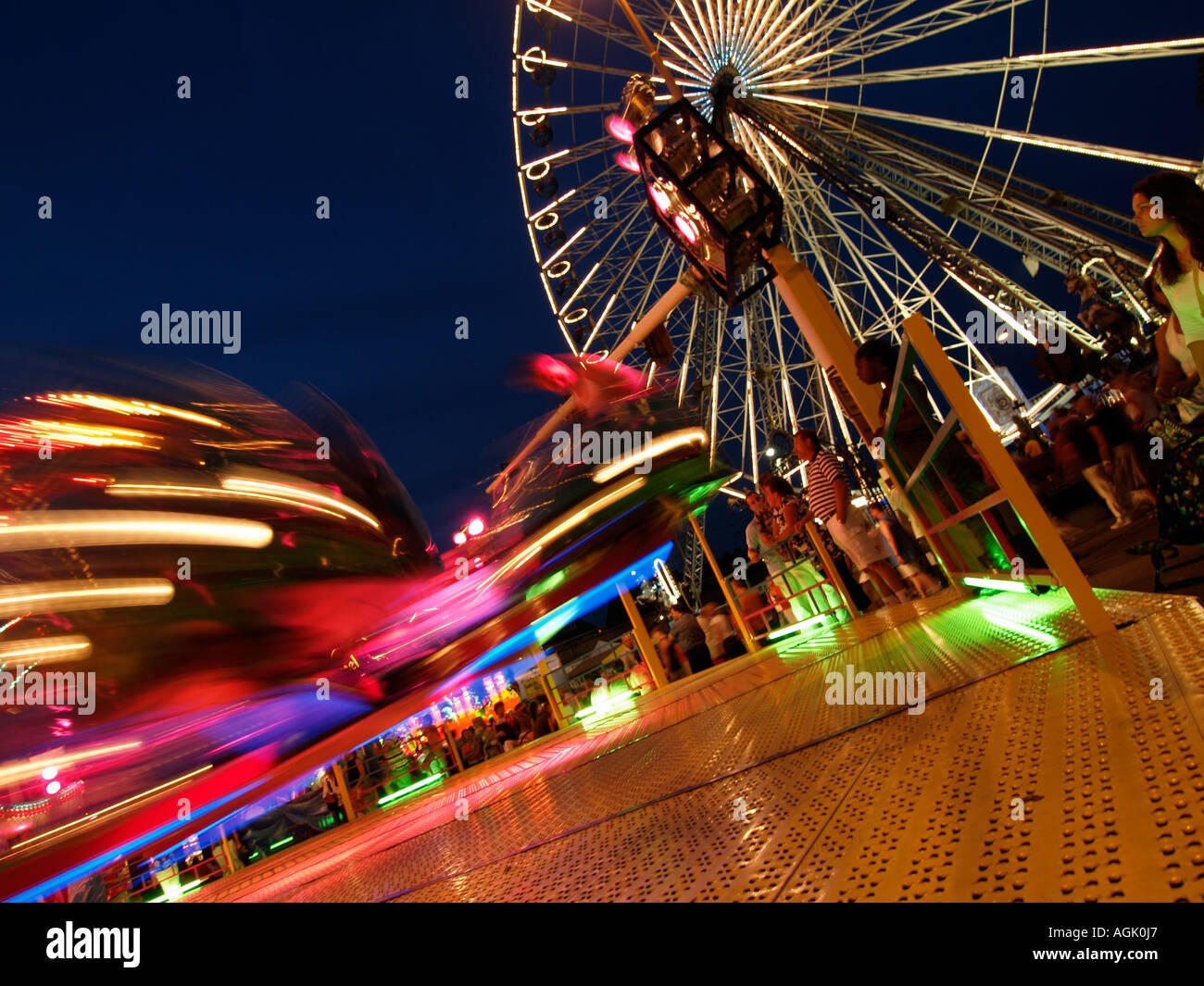 The yearly fun fair fairground in Tilburg the Netherlands is the largest in Europe Stock Photo