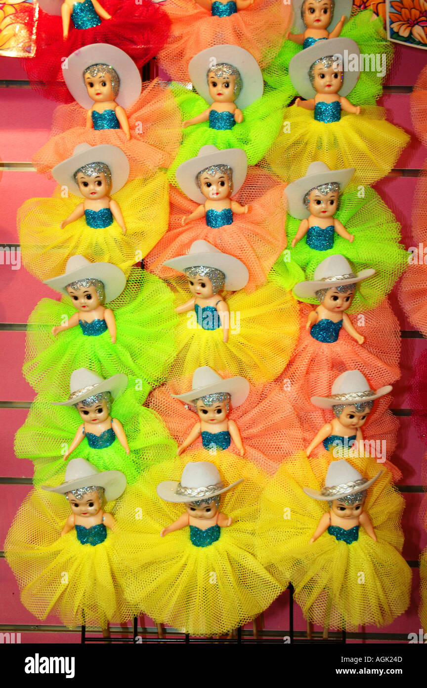 Cowgirl kewpie dolls as prizes at carnival dsc 2276 Stock Photo