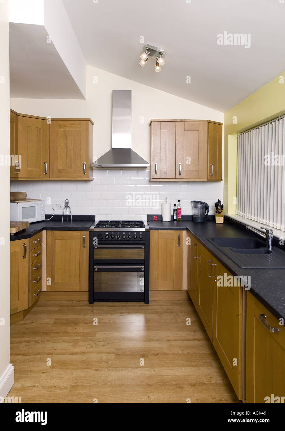 small oak kitchen Stock Photo - Alamy