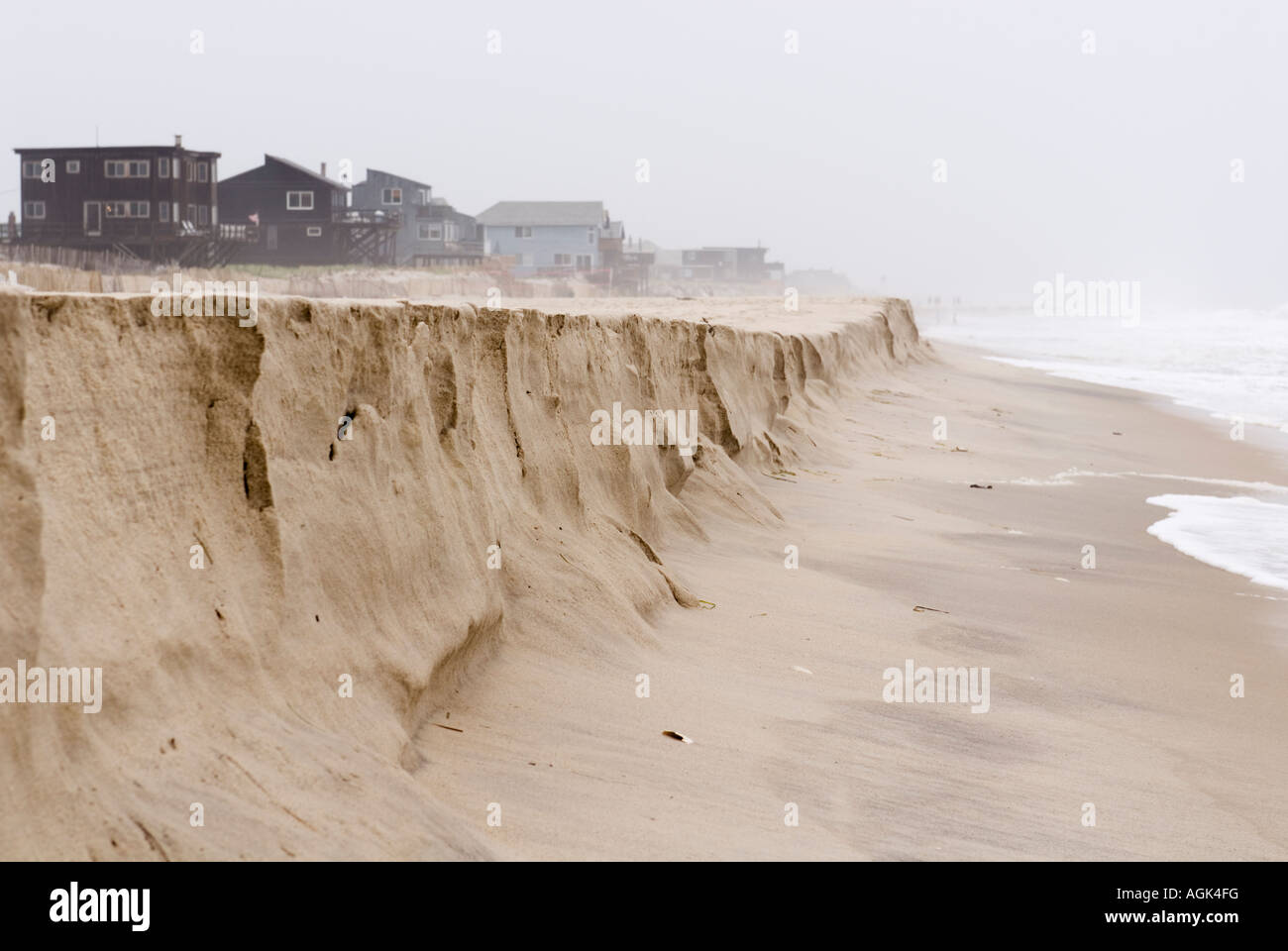 Beach Erosion After Hurricane Fire Island Long Island New York USA ...