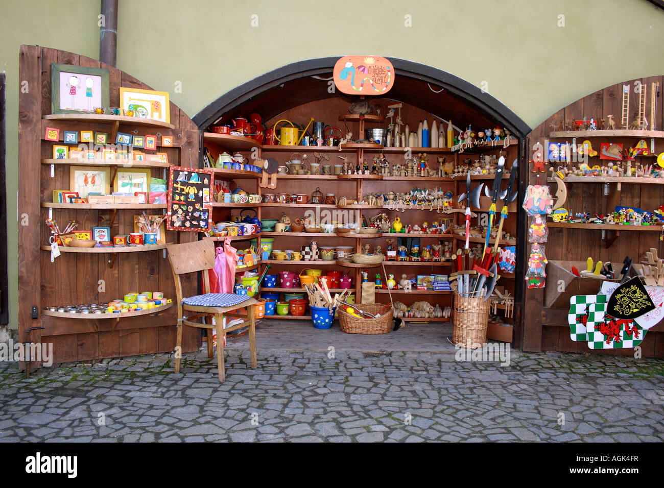 souvenir shop at Krumlov Castle Cesky Krumlov South Bohemia Czech