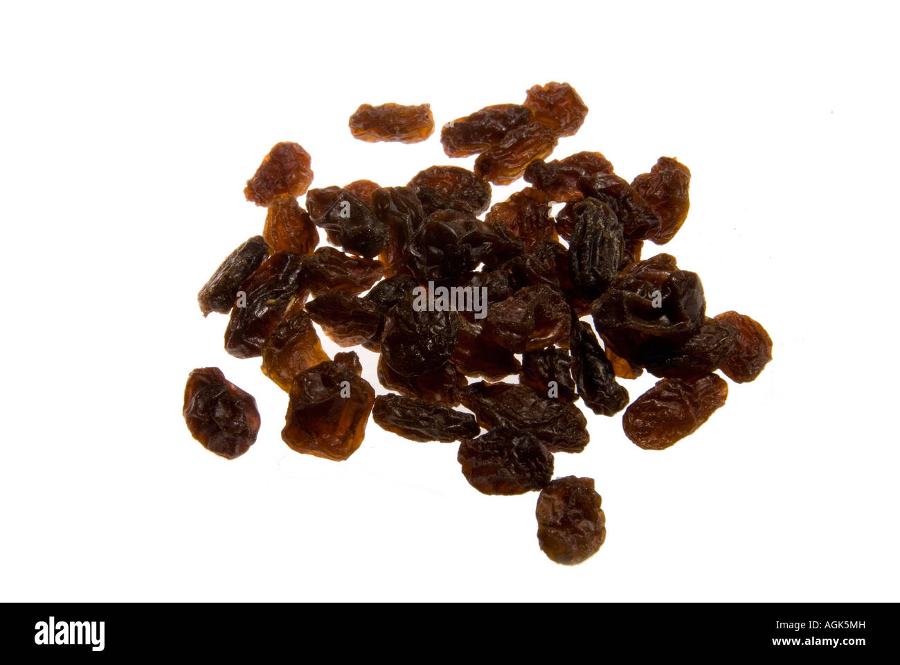A Cut Out image of a pile of Raisins Stock Photo