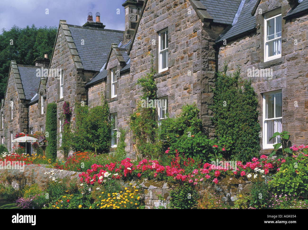 Cambo Village Northumberland Stock Photo Alamy