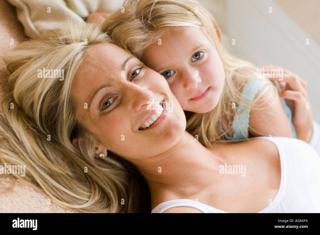 portrait of mother and daughter Stock Photo