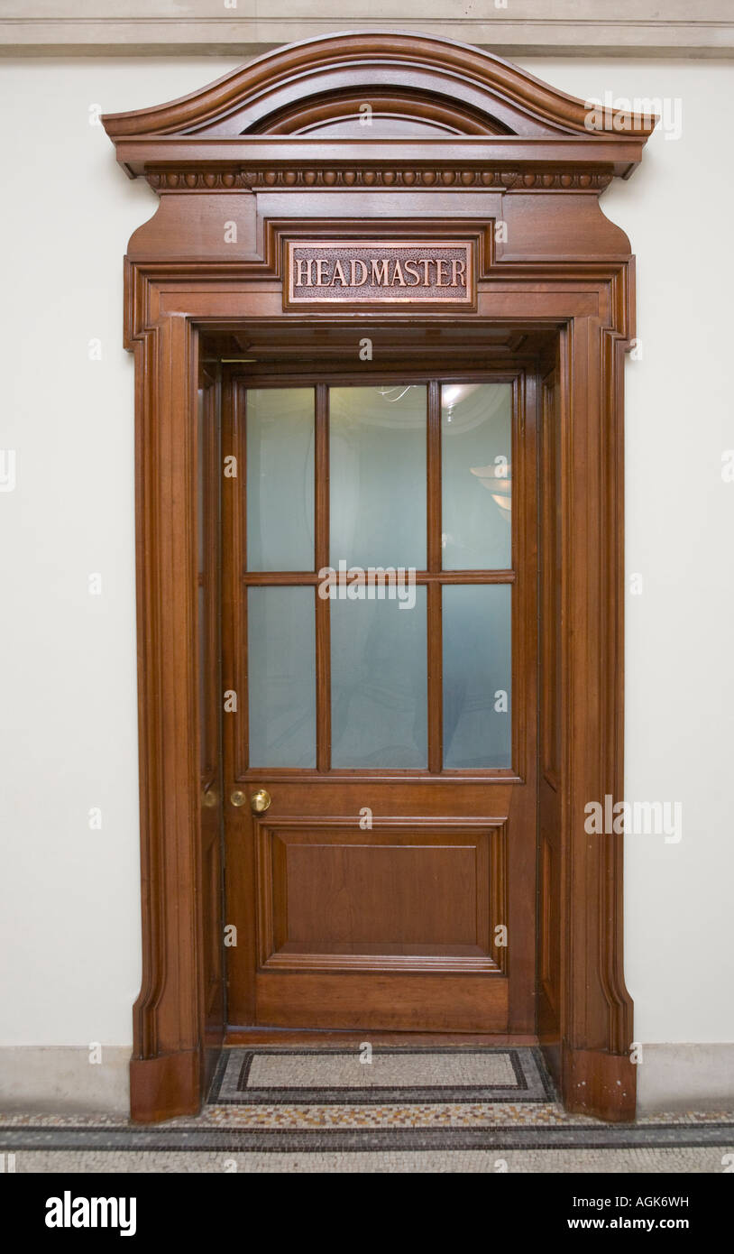 Headmaster Office Door sign Stock Photo - Alamy