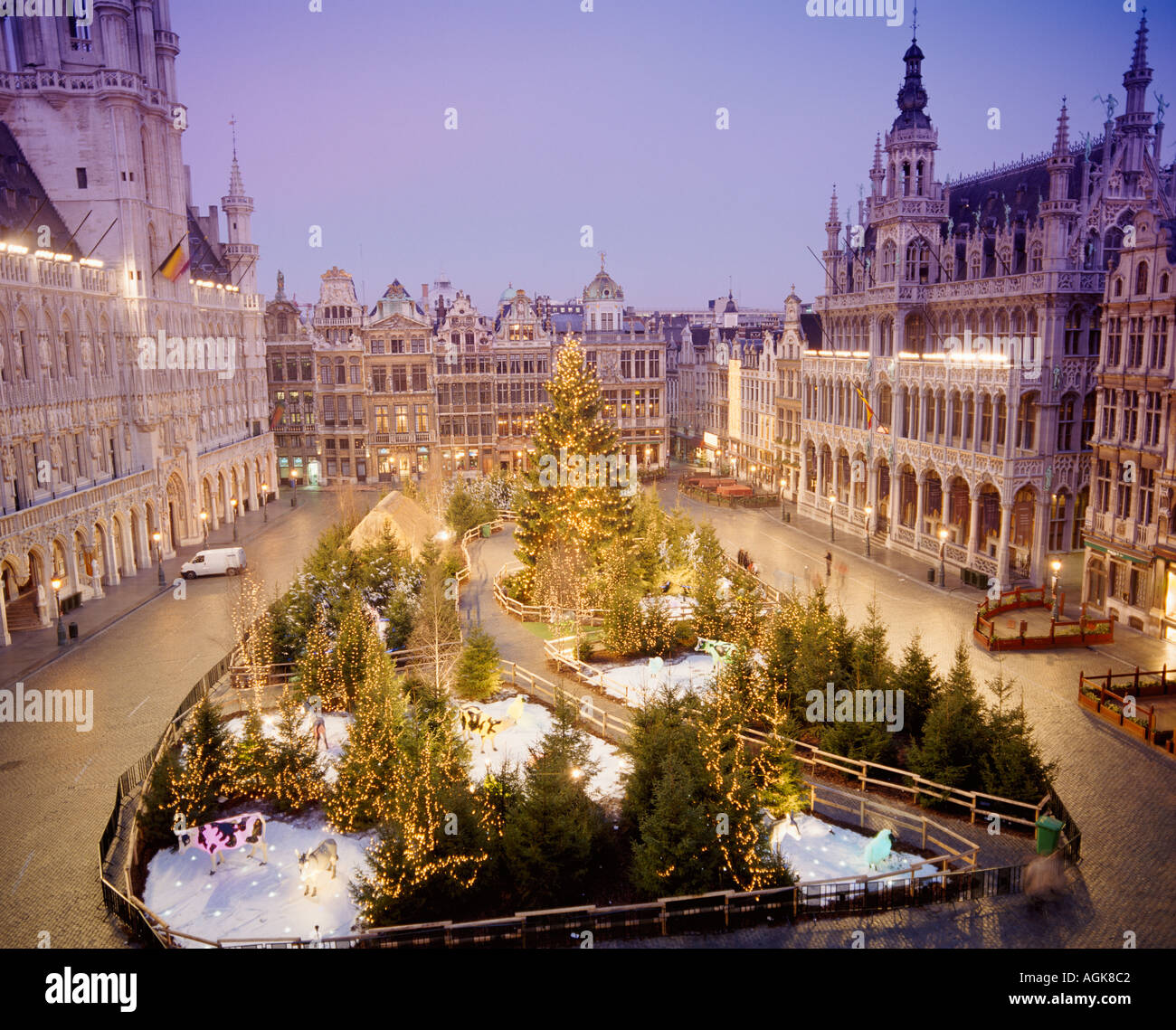 Christmas market Grand Place Brussels Belgium Stock Photo