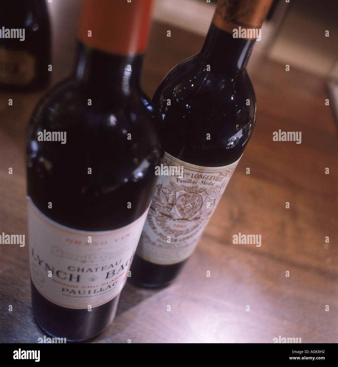 Expensive French red wine Chateau Lynch Bach and Chateau Longueville on