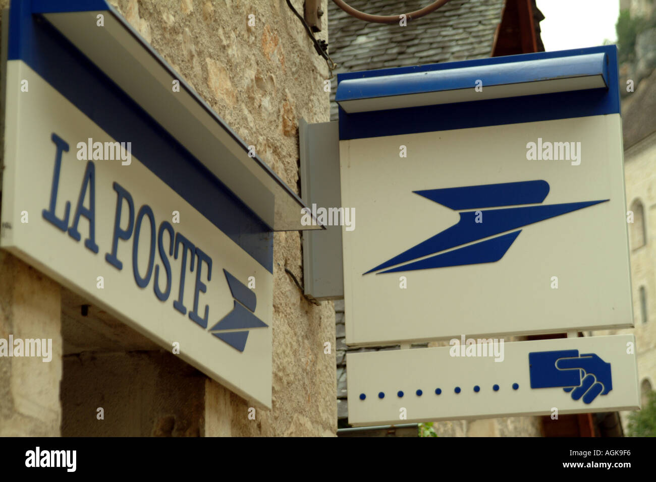 La Poste sign logo on post office France EU Stock Photo Alamy