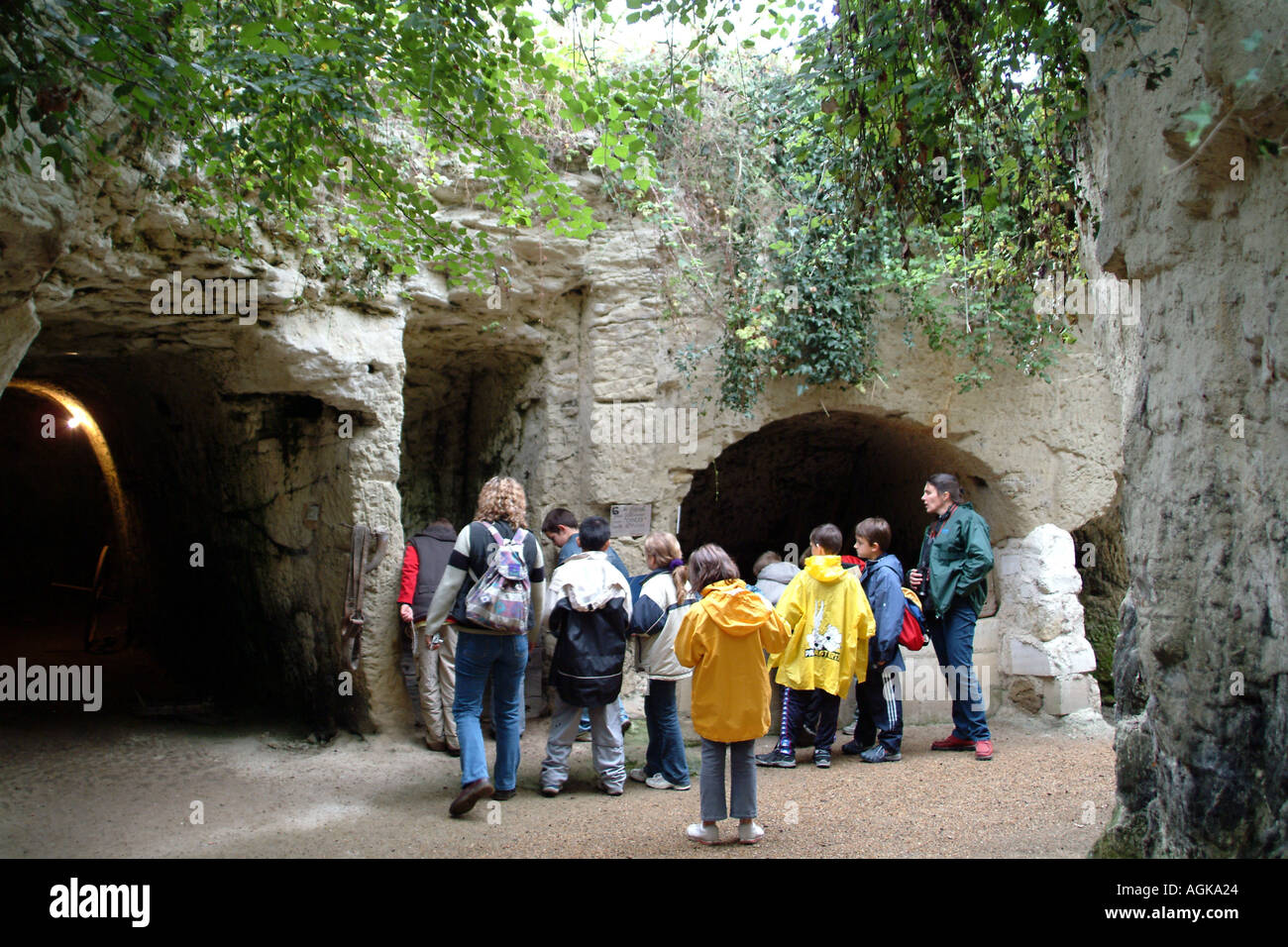 Troglodytes underground home built into caves at La Fosse near Saumur