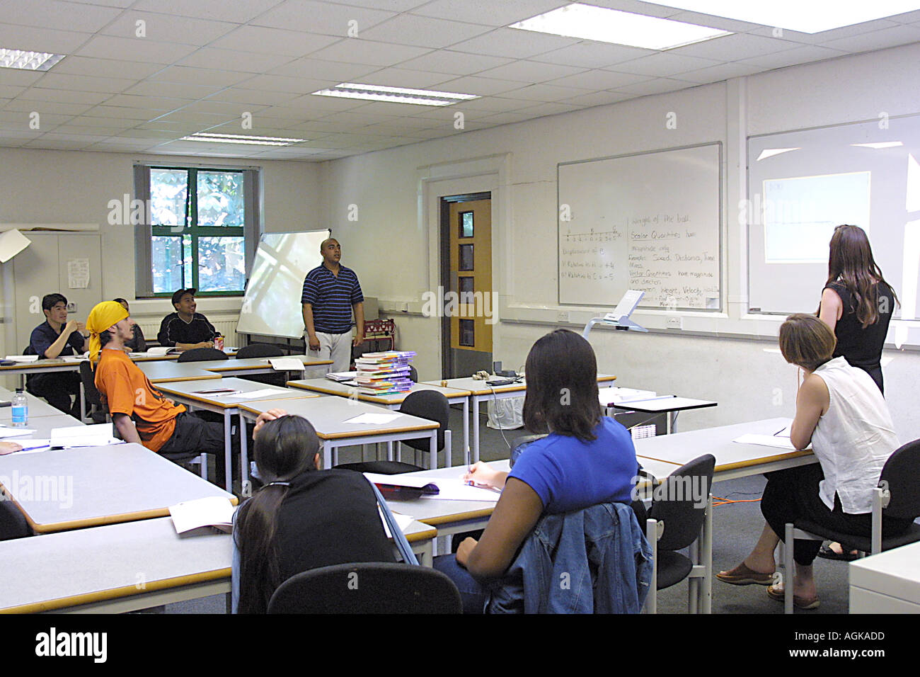 Sixth form college students in class, east London GB UK Stock Photo