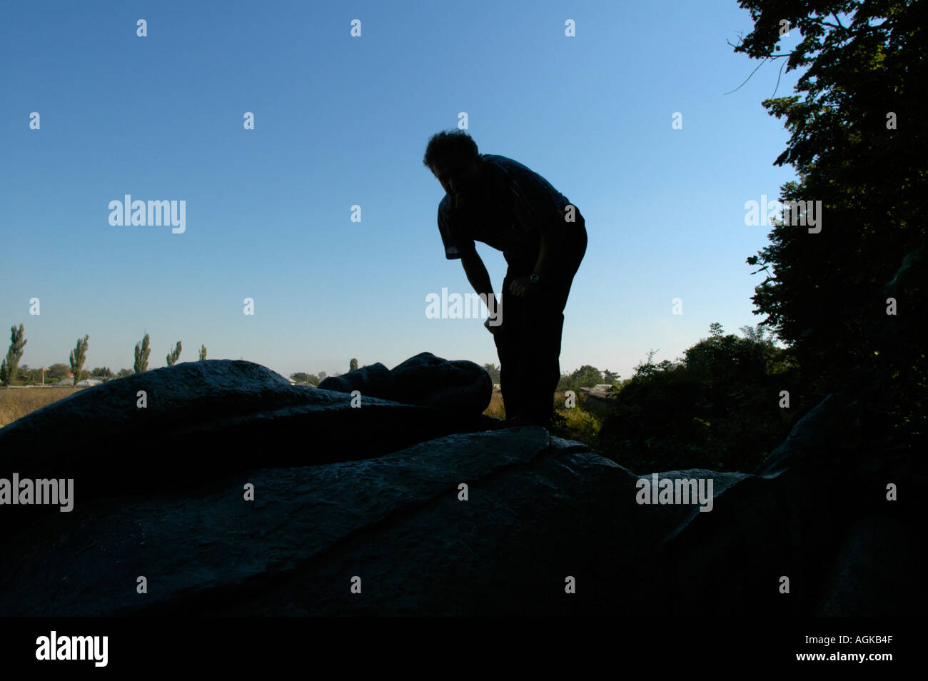 Mogosoaia, Lenin statue from Bucuresti in backyard Stock Photo