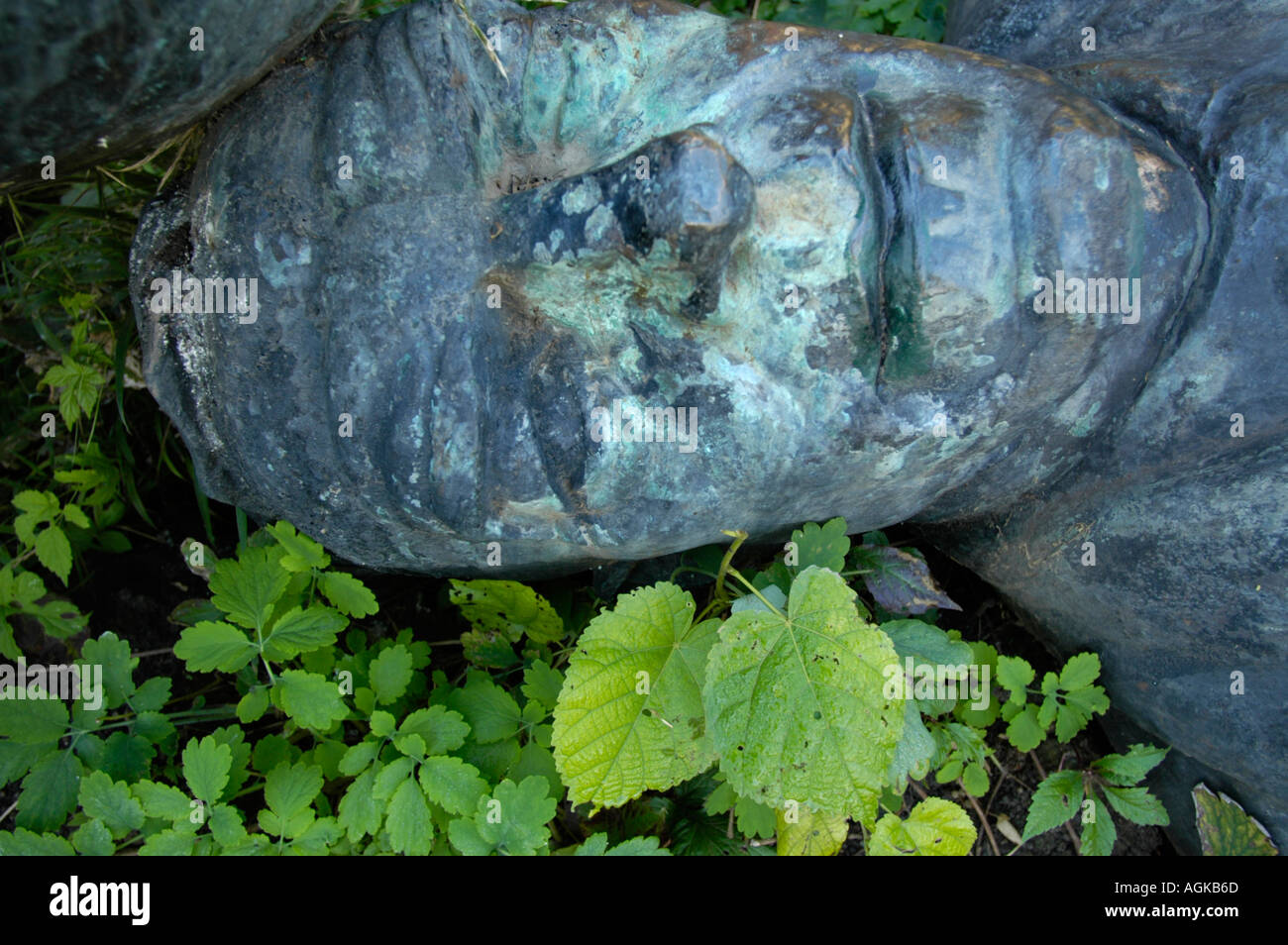Mogosoaia, statue of Petru Groza in backyard Stock Photo