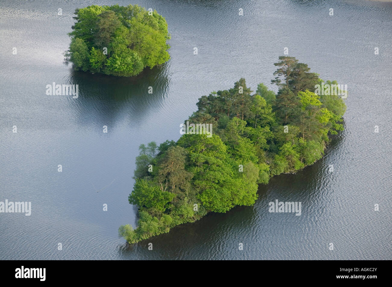 Islands in Rydal Water, Lake District National Park, Cumbria, UK Stock Photo