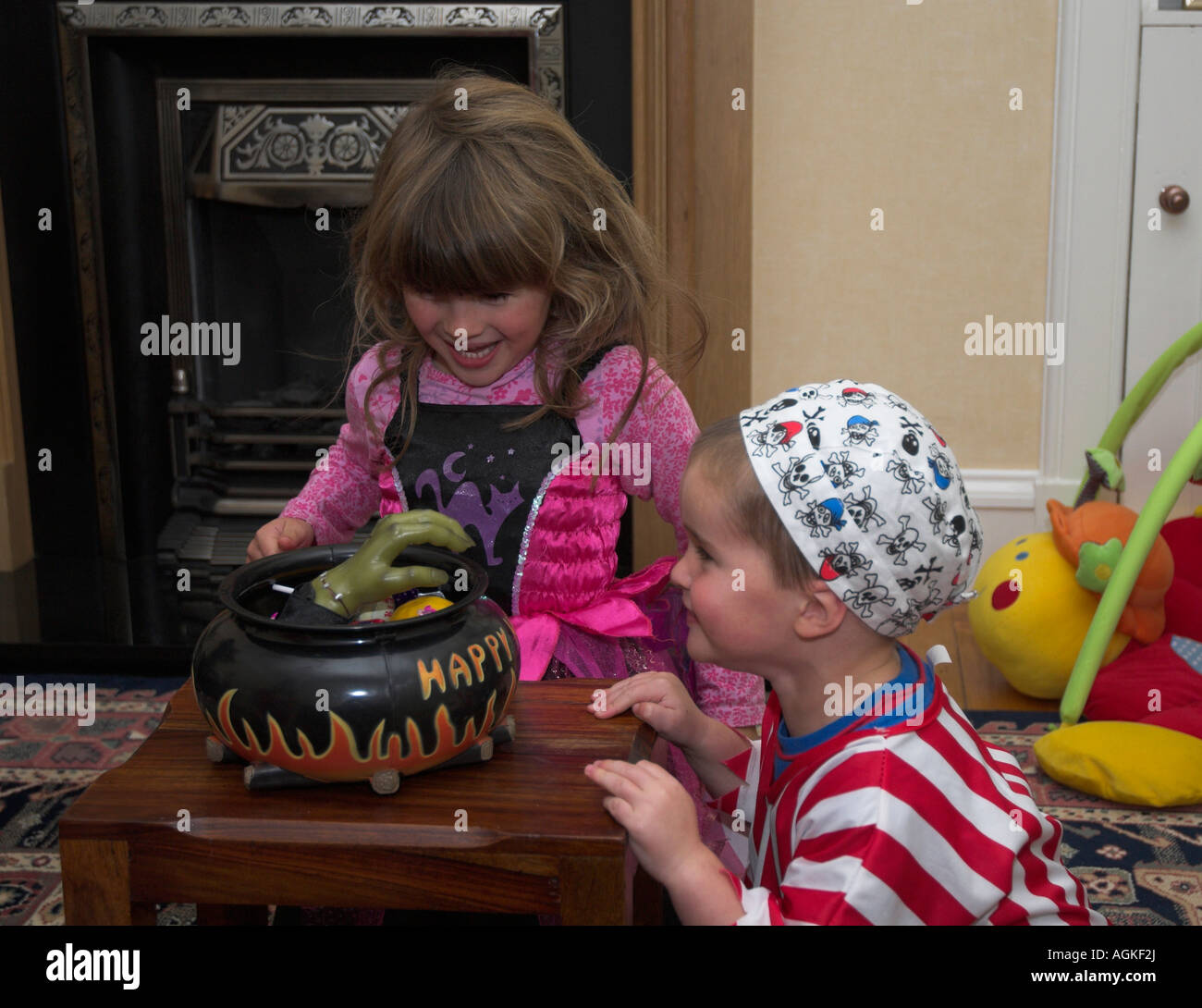 Children Playing at Halloween Stock Photo Alamy