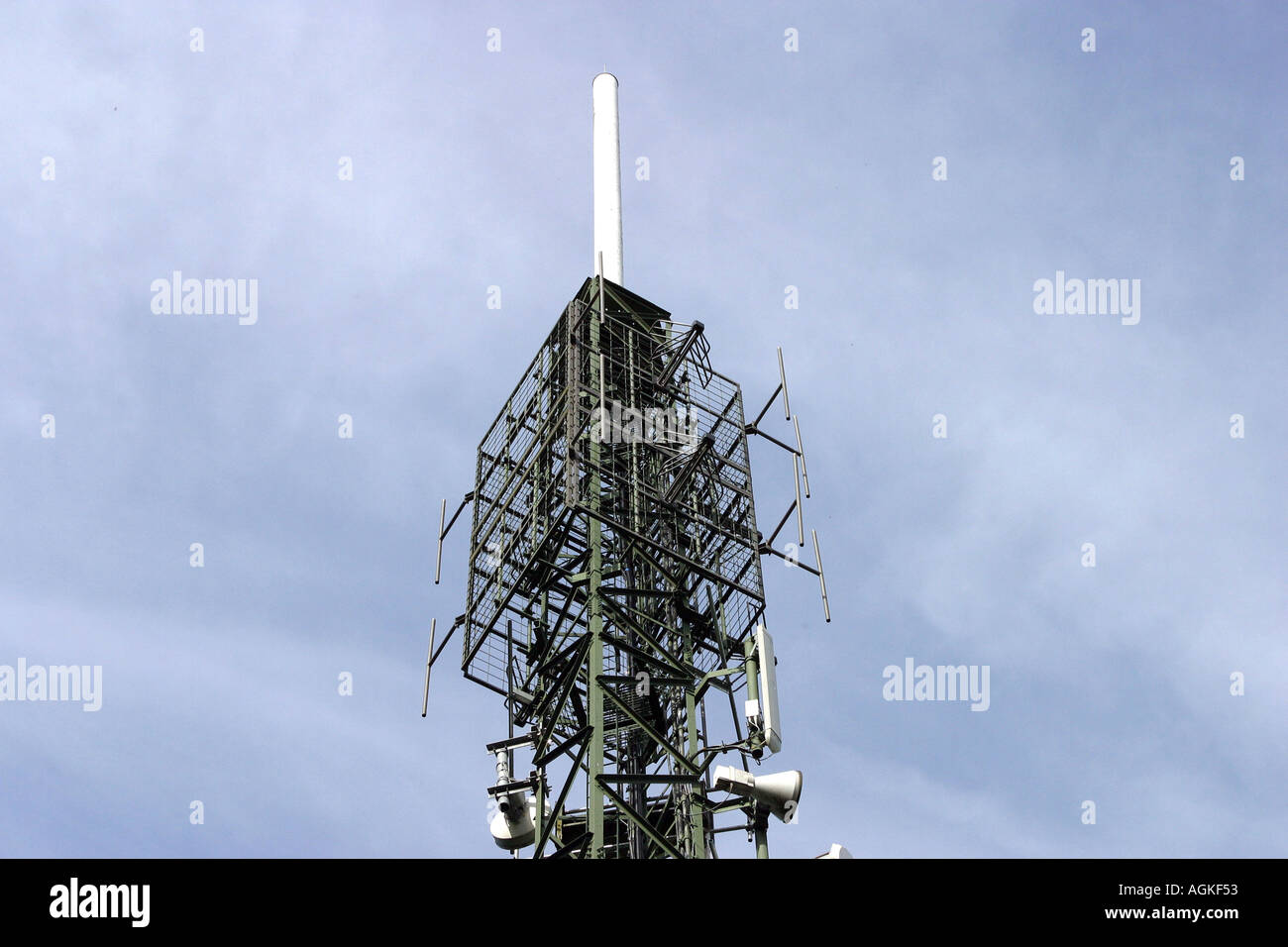 Broadcasting equipment on a Broadcasting Tower Stock Photo Alamy